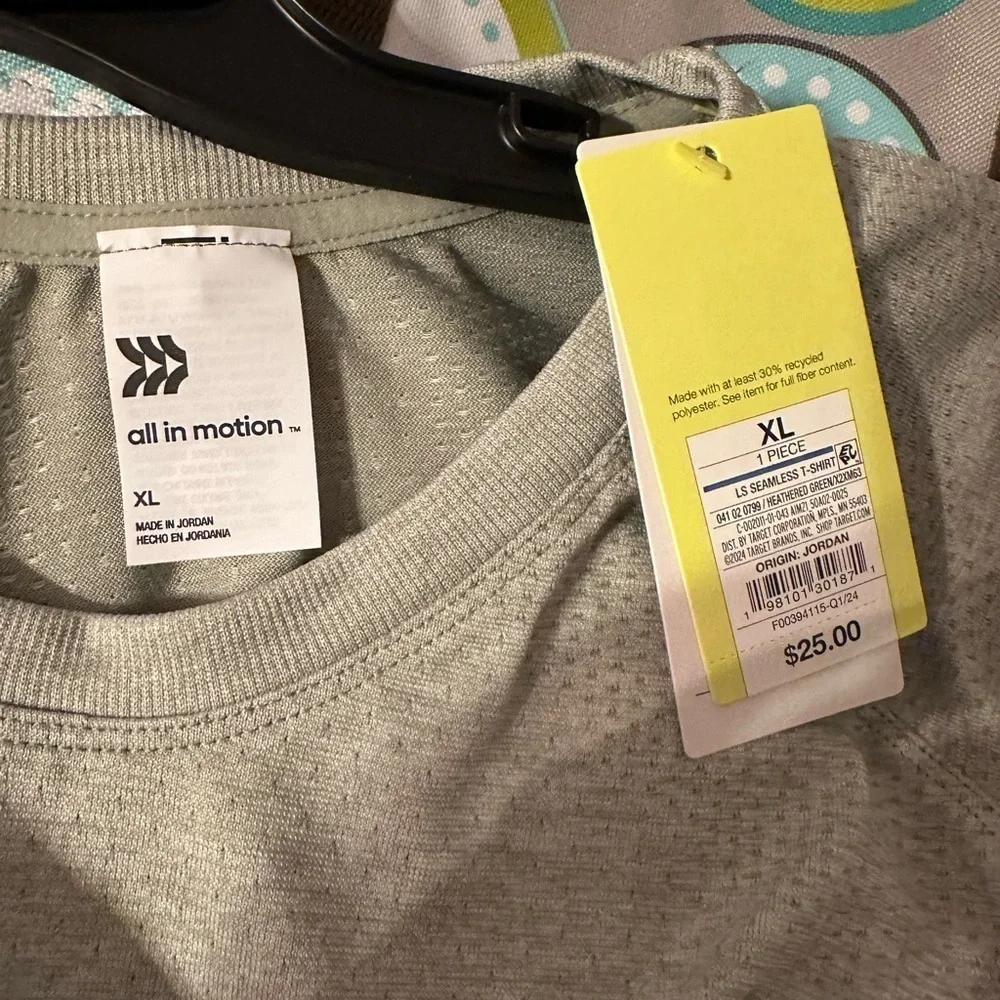 Gray long sleeve Sweat wicking All in Motion T-Shirt